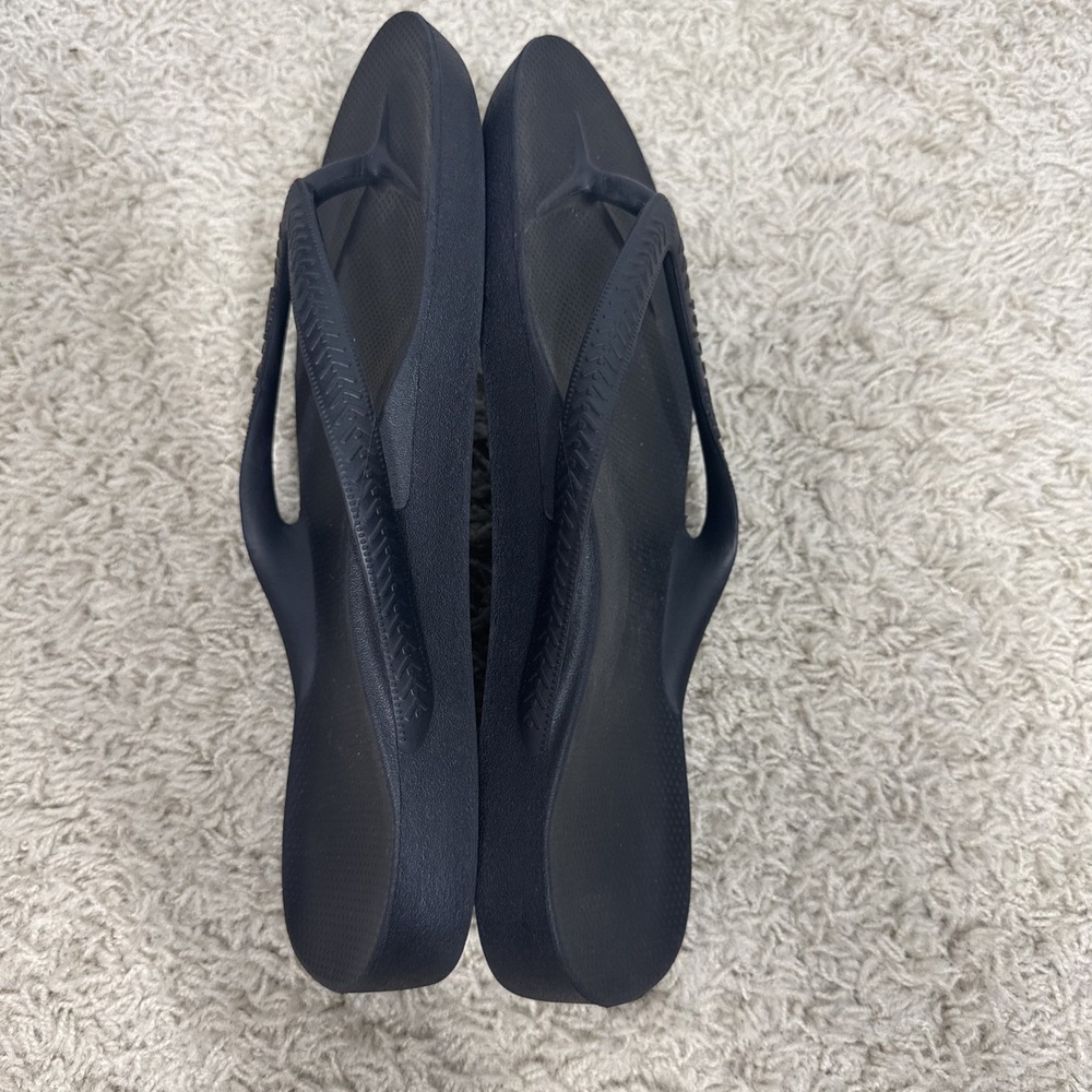 Archies Arch Support Flip Flops Black Women's 9 Men's 8 Orthotic Sandals Beach - Picture 8 of 11
